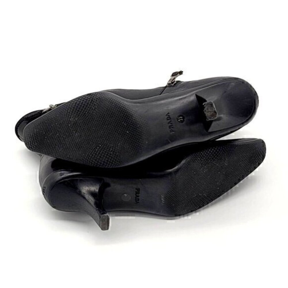 Prada Leather Boots Booties Black 5 - Picture 8 of 12